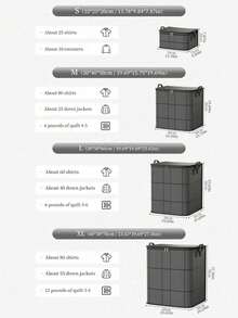 4/3/1pc Large Capacity Foldable Waterproof Dustproof Storage Bag, Suitable For Clothes, Toys, Dolls, Bedding, Blankets, Pillows, Moving Bag, Suitable For Home, Dorm, Outdoor Camping, Bathroom Storage Basket, Laundry Basket, Home Essentials - Grey - View 11