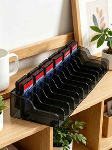 1pc Black PVC Material Switch Game Card Storage Box Stand, Lite Disc Holder - View 12