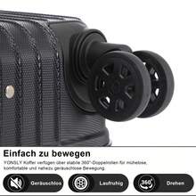 YONSLY 2‑Piece Suitcase Set 24/28 Inches With 4 Wheels 360° Mesh Pocket Combination Lock Soft Rubber Handle Lightweight Travel Suitcase For Vacation - 黑色 - 查看 2
