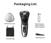 PHILIPS S3216/12 电动剃须刀，无线剃须刀，带精准修剪器，强劲马达，全身可水洗，剃须效果极佳，电池续航时间长，充电速度快，干湿两用 - 黑色 - 查看 5