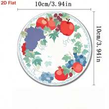 1/6/120pcs Summer Fruit Pattern Design, Lemon, Watermelon, Strawberry Series, 2D Printed Round PET Coasters, Suitable For Patio, Kitchen, Living Room, Home Gathering, Dining Table Decor, Gift For Friends And Family, Ideal For Valentine's Day, Mother's Day, Birthday, Wedding Party, Home Decor Accessories, Best Gift For Female Friends - Multicolor - View 3