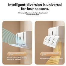 1pc Adjustable Air Conditioner Airflow Deflector With Fan, Versatile Vent Mounted Airflow Diverter, No Power Needed Easy Installation, Helps Improve Air Circulation And Comfort In Home Cooling/Heating - Hollow Out - View 7