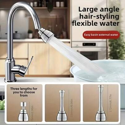 1pc Kitchen Faucet Extender, 360° Swivel Spout With Multiple Spray Modes, Suitable For Sink, High-Quality Surface, Fashionable Appearance, Multi-Function Spray, Water-Saving Model