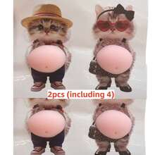 可爱3D猫咪肚皮墙贴 - 柔软舒适的小猫咪垫，动物防撞保护垫，适用于公寓、家庭、浴室、厨房和卧室，也可用于手机、笔记本电脑、宠物门/墙面保护，强力粘胶 - 幸運馬防撞貼 - 查看 11
