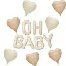 16-Inch Balloon Set Includes Letter Balloons And Heart Foil Balloons, Suitable For Holidays, Gender Reveal Parties, And Christening Decorations, For Indoor And Outdoor Use - Multicolor - View 7