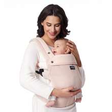 Momcozy حامل الأطفال للرضع والأطفال الصغار - إرجونوميك، مريح وخفيف الوزن، مناسب لوزن من 3 إلى 20 كجم، سهل التركيب، مثالي للأبوة والأمومة بدون استخدام اليدين - شبكة هوائية باللون الوردي - مشاهدة 10