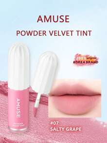 AMUSE Smooth Velvet 唇釉 07，霧面絲絨質地，遮蓋唇紋，抗暈染，2合1唇頰彩，持久顯色，便攜補妝設計。韓系美妝，3.3g / 0.11oz - 07 - 查看 2
