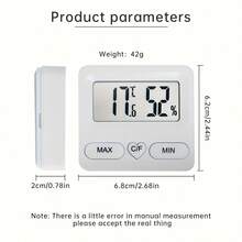 1 pieza Termómetro higrómetro digital de doble pantalla: Interruptor de temperatura °C/°F + Memoria MAX/MIN + Monitoreo digital preciso, Control de confort del dormitorio / Almacenamiento anti-moho / Ajuste del entorno de la oficina, Herramienta de monitoreo portátil para evitar la ceguera, Control fácil del estado de confort de la vida / almacenamiento - A - Ver 7