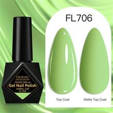 FOUR LILY 1瓶10ml薄荷綠馬卡龍色凝膠指甲油，HEMA TPO FREE 半永久可卸除UV凝膠指甲油，適合夏季美甲，持久、無鉛DIY美甲裝飾，美甲沙龍與居家美甲用品 - 綠色 - 查看 3