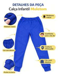 Royal Blue Children's Pants, Fits Boys Ages 4 To 8 Years - Azul - Ver 4