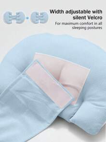 Ergonomic U-Shaped Pregnancy Pillow - Side Sleeper Maternity Support Cushion With Lumbar Protection, Provides Comfort For Abdomen And Back - Baby Blue - View 8