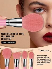 12支化妆刷套装+1个收纳袋 - 粉色 - 查看 3