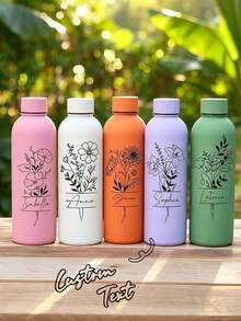 1件客製化雙層不鏽鋼咖啡杯/蘇打水瓶，運動保溫旅行杯，500ml/17oz 個性化姓名杯，多色可選，適合開學季、節日與生日禮物 - 彩色 - 查看 3