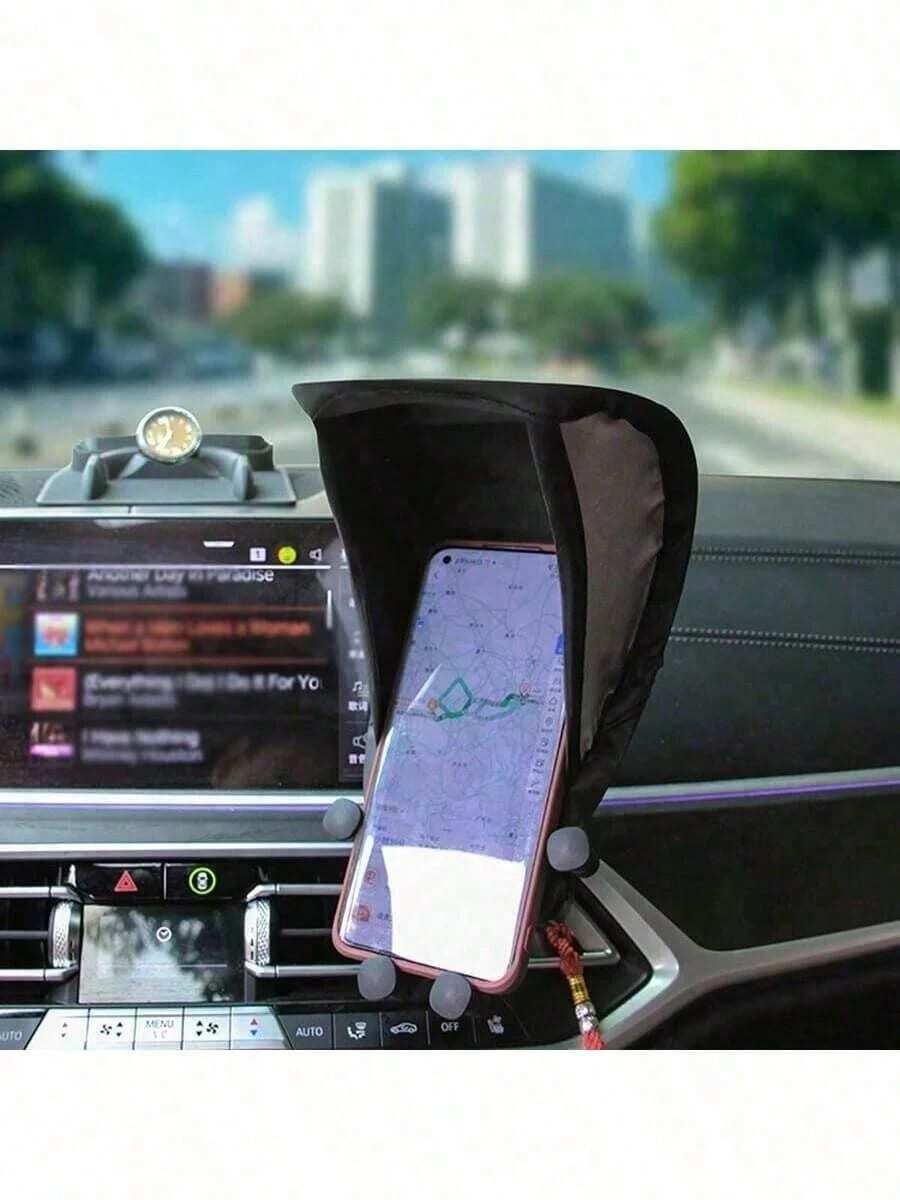 Car Mounted Phone Sun Visor, New Vertical Sun Visor, Dashboard Phone Sun Shade, Prevents Phone Overheating, Vertical Dashboard Phone Sun Visor To Prevent Glare - Multicolor - View 1