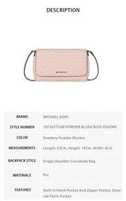 Michael Kors Jet Set Item Printed Women's Shoulder Crossbody Bag 35F3GTTU2B POWDER BLUSH ROSE POUDRE - 粉狀腮紅35F3GTTU2B POWDER BLUSH ROSE POUDRE - 查看 8