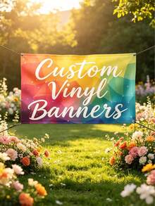 1 pieza Pancarta personalizada, Pancarta para interiores/exteriores, Pancarta de boda, Letrero de pancarta a todo color personalizado, Adecuado para eventos interiores/exteriores, Imagen de logotipo de fiesta minorista Texto publicitario, Multifuncional, Decorativo, Exquisito, Elegante, Eventos decorativos, Fiestas, Bodas, Promociones comerciales, Ferias comerciales, Decoración del hogar - Multicolor - Ver 3