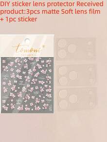 3 buah Pelindung Lensa + 1 buah Stiker DIY Bunga Daisy Lucu, Film Pelindung Lensa Kamera Transparan dan Jernih Cocok Untuk iPhone 17 Pro Max, 17 Pro, 17, 16 Pro Max, 16 Pro, 16, 15 Pro Max, 15 Pro, 15, 14 Pro Max, 14 Pro, 14, 13 Pro Max, 13 Pro, 13, Film Pelindung Lensa Lembut DIY Musim Semi yang Modis - Bunga sakura merah muda - View 7