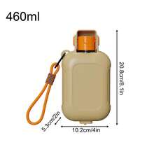 Portable Dog Water Bottle, 2-In-1 460ml Leakproof Dispenser, Large Pet Drinking Bottle | Travel Feeding Container, Outdoor Hydration Accessory For Puppy Hiking Walking Camping Beach Park Courtyard Car,Puppy Essentials - Khaki - View 6