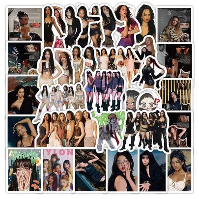 1pc Squishy 78pcs KATSEYE Girl Group Stickers, Sexy & Stylish Wallpaper, Concert Supplies, Scrapbooking DIY Materials