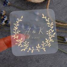 50pcs Customized Gold Foil Stickers, Square Wedding Stickers, Wedding Party Gift Stickers Labels, Customized Favor Thank You Labels - Multicolor 1 - View 34