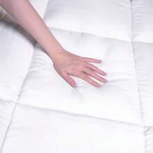 1 tấm lót nệm dày 4 inch - Lớp đệm chần bông mềm mại 800 GSM, có túi sâu - trắng - Xem 9