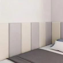 3D自粘隔热墙板，12mm厚XPE材质 - 可剥离仿皮/瓷砖纹理，安装简便，舒适卧室床头靠垫，时尚家居装饰 - 1pcs-白色 - 查看 11