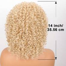 14 Inch Medium Length Curly Wig For Women, Fashionable Personalized Bangs, Synthetic Fiber Curly Hair, Suitable For Daily Wear, Party, Music Festival, Carnival Costume - Multicolor - View 4