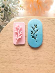 Moldes de arcilla polimérica con forma de hojas y tallos de plantas, cortadores de precisión para manualidades DIY - Herramientas de moldeado de arcilla de alta precisión - Suministros para manualidades - Regalo perfecto para entusiastas del DIY - Sellos de plantas - Ver 6