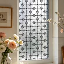 1/4Pcs 2D Minimalist Static Window Cling, Mondrian Geometric Puzzle Privacy Window Decal, Glue Free Reusable Glass Sticker, Removable Static Window Decor For Home Kitchen Bathroom Aesthetic Holiday Gift - Frosted Stickers - View 19