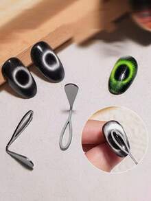 Bộ 1 chiếc nhẫn gắn sơn móng tay hình mắt mèo từ tính, đa chức năng, pin từ tính mạnh, thiết kế kết hợp giữa nhẫn và bi thép, độ bám dính siêu cao, dụng cụ làm móng lý tưởng cho người mới bắt đầu. - Nhiều màu - Xem 7