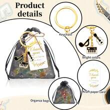 15pcs/Set Creative Guitar & Piano Music Note Keychain Set, DIY Music Theme Party Gifts, Birthday, Wedding, Christmas Souvenirs - Multicolor - View 3
