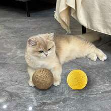 Interactive Cat Scratch Ball, Made Of Durable Scratch-Resistant Material, Helps Clean Cat's Teeth. Suitable For Cats Of All Ages To Chase, Bite, And Scratch, Releasing Energy. - Multicolor - View 8