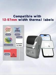 OBOVAY Portable Mini Thermal Label Printer, Bluetooth Handheld Sticker Maker, Inkless Printing, Create Labels Anytime Anywhere, Great Gift For Friends & Family - Multicolor - View 4