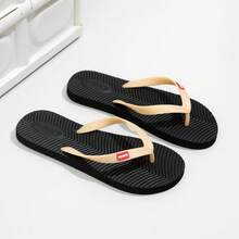 Chanclas para hombres, de alta gama, antideslizantes, resistentes a los olores, duraderas, sandalias tipo chancla casuales, con suela de goma gruesa para exteriores y playa - Negro - Ver 8