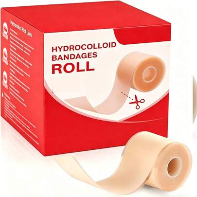 Cuộn băng dán tự dính hydrocolloid 5*500cm dùng để chăm sóc vết thương, thấm hút cao, chống thấm nước.