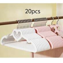 10/20 paquete de perchas de plástico con forma de corazón rosa y blanco para niñas - perchas de ropa de dormitorio creativas con diseño antideslizante - Multicolor - Ver 10