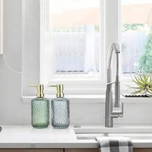 2 Pack Twill Soap Dispenser Kitchen, 15 Oz Glass Bathroom Soap Dispenser With Pump, Modern Farmhouse Twill Style Bathroom Dispensers Home Decor, Bathroom, Kitchen Countertop, Hotel - 1 - 查看 7