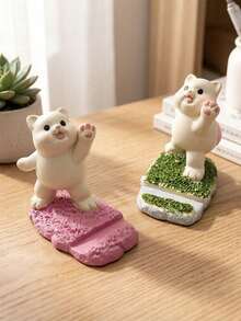 1pc Soft Squeeze Stress Relief Poop Bear Phone Holder, Multifunctional Cute Cartoon Desktop Stand, Stable Support For Watching Videos, Creative Decorative Accessory For Home, Office, Dorm - Phone Stand - View 10