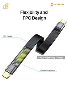 D8 铝合金短款扁平 USB-C FPC 数据线，USB-C 3.1 Gen 2 接口，10Gbps 高速数据传输，支持 60W PD 快充，4K@60Hz 视频输出。铝合金 + 柔软 TPE 材质，13CM 紧凑型线缆，兼容 17/16 Pro/16 Pro Max（2025 年新款）/15 Pro/15 Pro Max/15/15 Plus、iPad Air 13.6 英寸/iPad Pro 14 英寸、iPad Pro 2020-2024（11/12.9 英寸）/iPad Air 5、Chromebook 和 Pixelbook。春季母亲节生日礼物之选。 - 彩色 - 查看 7