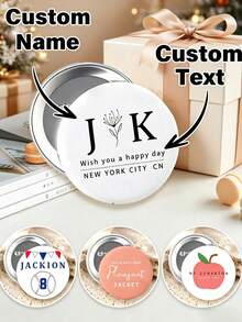 Personalized Custom Badge - Add Any Text, Photo Or Pattern. Suitable For Various Promotional Events, Workplace, Birthday Celebrations And Other Occasions. Unisex Design, Perfect As Personalized Gift, Graduation Souvenir, Party Favor Or Back To School Supplies. - Multicolor - View 4