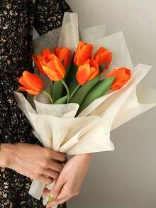 36pcs Waterproof Milk-Colored Paper Sheets, Suitable For Flower Bouquet Packaging, With Pull-Out Paper, Applicable For Flower Lining, Floral Packaging, Gift Packaging, Suitable For Flower Shops, Handicrafts, Wholesale - Multicolor - View 3