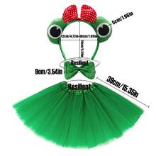 Frog Theme Carnival Costume Set, Includes Frog Headpiece, Bow Tie, Green Long Gloves, Perfect For Carnival Parade, Theme Party, World Book Day Cosplay, Stage Performance, Music Festival, Anime Convention, Holiday Celebration, Photography, Animal Theme Party And More - Multicolor - View 6