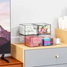 2/4pcs Stackable Acrylic Makeup Organizer Drawers, Premium Cosmetic Storage Box For Vanity, Bathroom, Under Sink And Kitchen Cabinet, Multi-Functional Bathroom And Kitchen Storage Solution - Multiple Styles - View 6