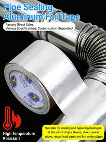 1 rollo, 2cm de ancho, 50µm de grosor, cinta de aluminio, adhesión fuerte, resistente al calor y al agua, duradera para uso doméstico e industrial - Ancho 20 mm - Ver 2