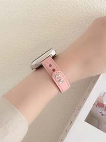 1条纤薄表带，兼容 42mm、38mm、40mm、41mm、44mm、45mm、46mm、49mm，时尚智能手表替换表带，适用于Series Ultra2、Ultra SE2、SE 11、10、9、8、7、6、5、4、3、2、1，女士款，可作为学生返校礼物 - 粉色 - 查看 2