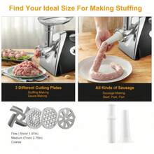 Meat Grinder Electric Vegetable Fruit Mixer Chopper Machine Sausage Maker For Hom Stainless Steel Meat Grinder Sausage Maker  Sausage Stuffer Tube And Kubbe Kit For Home Kitchen Use - Black - View 8