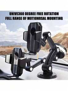 1 pieza Soporte de teléfono para coche giratorio 360° - Montaje de salpicadero de ABS resistente con brazo ajustable y clip, ajuste universal para coches, camiones y vehículos de construcción - Multicolor - Ver 4