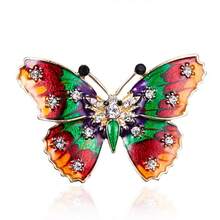 Fashion Creative Colorful Butterfly Brooch Alloy Rhinestone Enamel Insect Pin Brooches Clothing Accessories Party Jewelry - Default - View 2