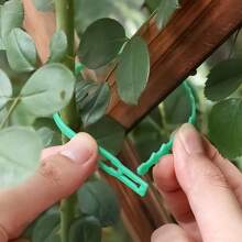 50 chiếc dây buộc cây trồng có thể điều chỉnh, dây buộc bằng nhựa màu xanh lá cây bền chắc, đa chức năng, có thể tái sử dụng (23cm) - 50 cái - Xem 2