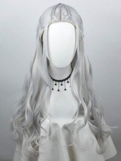 Tóc giả dài 30 inch dạng sóng tổng hợp, thích hợp cho lễ hội Halloween, cosplay dành cho phụ nữ, lấy cảm hứng từ trò chơi.